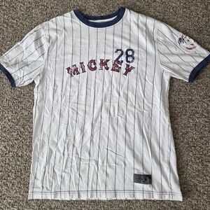 Mickey Mouse Striped Baseball Jersey‎ T-Shirt SIZE Small